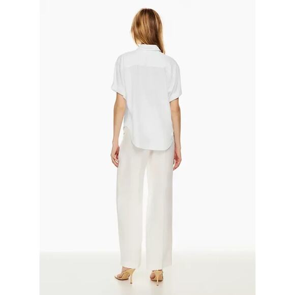 Babaton Hepburn Linen Shirt Short Sleeve Button Down Size Small - Picture 5 of 9